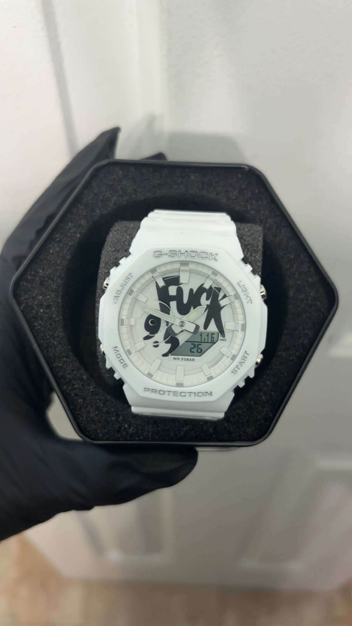 White custom g shock